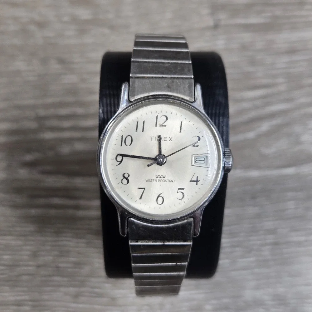 Timex Analog Mechanical Women Watch Hand-Wind Date Ladies Vintage 780311 Service